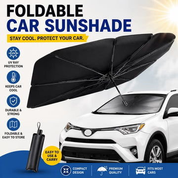 Premium Car Umbrella Sun Shade – Foldable Windshield Protector Against Heat & Sunlight 🚗