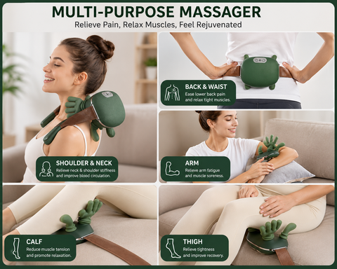 Portable Neck, Shoulder & Lower Back Massager with 3 Modes