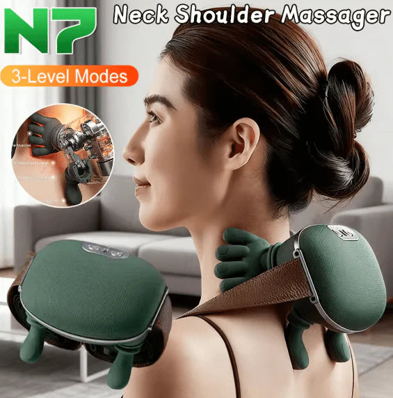 Portable Neck, Shoulder & Lower Back Massager with 3 Modes